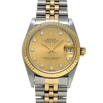 ロレックス デイトジャスト 68273G シャンパン/ダイヤモンド ユニセックス 時計 【中古】【wristwatch】