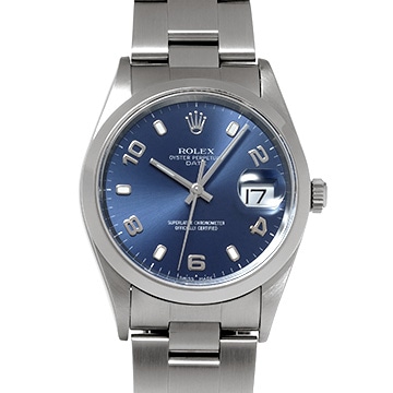 ロレックス オイスターパーペチュアル デイト 34 15200 ブルー メンズ 時計 【中古】【wristwatch】
