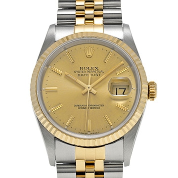 ロレックス デイトジャスト 16233 シャンパン/ダイヤモンド メンズ 時計 【中古】【wristwatch】