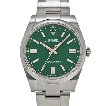 ロレックス オイスターパーペチュアル 41 124300 グリーン メンズ 時計 【中古】【wristwatch】