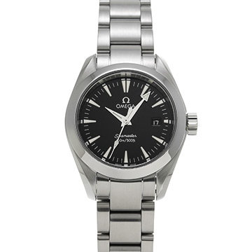 オメガ シーマスター アクアテラ クォーツ 2577.50 ブラック レディース 時計 【中古】【wristwatch】