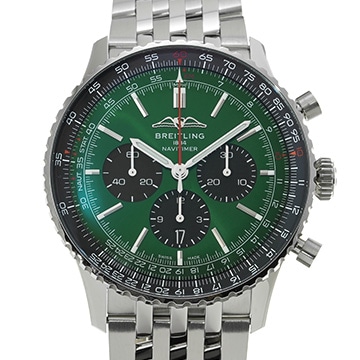ブライトリング ナビタイマー B01 クロノグラフ 46 AB0137 グリーン メンズ 時計 【中古】【wristwatch】