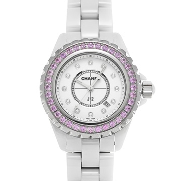 シャネル J12 33MM H2010 ホワイト/ダイヤモンド レディース 時計 【中古】【wristwatch】