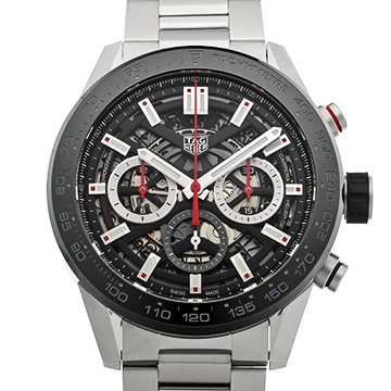 タグ ホイヤー カレラ キャリバーホイヤー02 クロノグラフ CBG2A10.FT6169 ブラック メンズ 時計 【中古】【wristwatch】