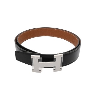 エルメス ベルトバックル&リバーシブルベルト  #95 ブラック/ゴールド ボックスカーフ/トゴ メンズ 【新品】【other】