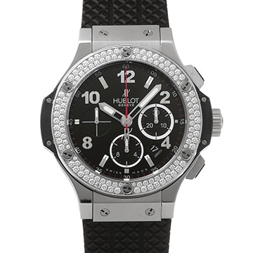 ウブロ ビッグバン スチール ダイヤモンド 301.SX.130.RX.114 ブラック メンズ 時計 【中古】【wristwatch】