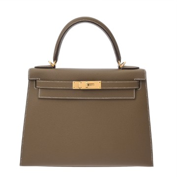 エルメス ケリー 28 外縫い 2WAY エトゥープ ヴォーエプソン レディース バッグ 【未使用】【bag】