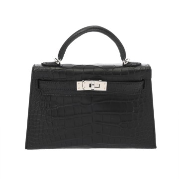 エルメス ミニケリー2 ブラック アリゲーターマット レディース バッグ 【新品】【bag】
