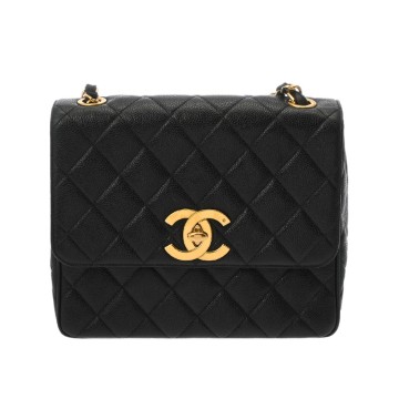 シャネル マトラッセ チェーンショルダー ブラック A01165 キャビアスキン レディース バッグ 【中古】【bag】