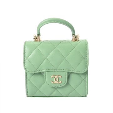シャネル マトラッセ チェーンショルダー ミントグリーン AP2682 ラムスキン レディース バッグ 【中古】【bag】