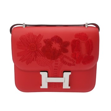 エルメス コンスタンス3 18 ミロワール ダンシングフラワー ルージュクー ヴォースイフト レディース バッグ 【中古】【bag】