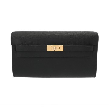 エルメス ケリーウォレットロングトゥーゴー ノワール ヴォーエプソン レディース 財布 【新品】【purse】