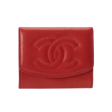 シャネル コインケース レッド ラムスキン レディース 財布 【中古】【purse】
