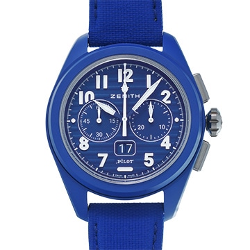 ゼニス ビッグデイト フライバック 160TH 49.4002.3652/51.I009 ブルー メンズ 時計 【中古】【wristwatch】