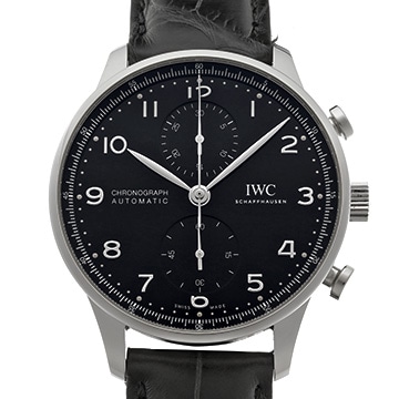 IWC ポルトギーゼ クロノグラフ IW371609 ブラック メンズ 時計 【中古】【wristwatch】