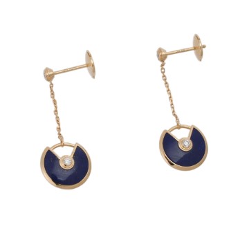 カルティエ アミュレット ピアス ラピスラズリ ゴールド K18イエローゴールド YG レディース ジュエリー 【中古】【jewelry】