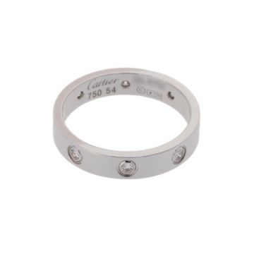 カルティエ ミニラブリング フルダイヤ #54 シルバー K18ホワイトゴールド WG レディース ジュエリー 【中古】【jewelry】