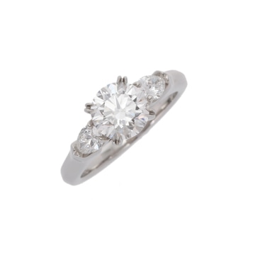 ハリー ウィンストン ラウンドペアシェイプ ソリティリング 1.03ct #45 シルバー Pt950プラチナ レディース ジュエリー 【中古】【jewelry】