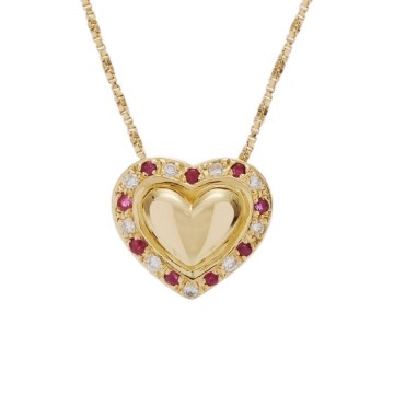 イヴ サンローラン ハート ネックレス ゴールド K18イエローゴールド YG レディース ジュエリー 【中古】【jewelry】