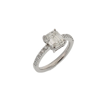 ノーブランド ダイヤ2.11ct 0.25ct 一粒ダイヤ ハーフエタニティ シルバー Pt900プラチナ レディース ジュエリー 【中古】【jewelry】