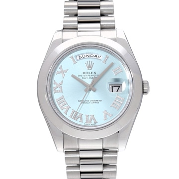 ロレックス デイデイト II 218206 アイスブルー/ダイヤモンド メンズ 時計 【中古】【wristwatch】