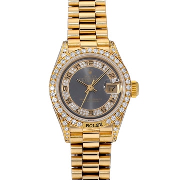 ロレックス デイトジャスト ベゼルラグダイヤ 69158MR グレーミリヤード レディース 時計 【中古】【wristwatch】
