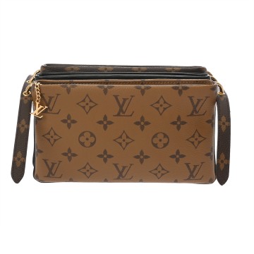 ルイ ヴィトン モノグラムリバース ポシェット LV3 ブラウン/ブラック M45412 モノグラムキャンバス レディース バッグ 【中古】【bag】