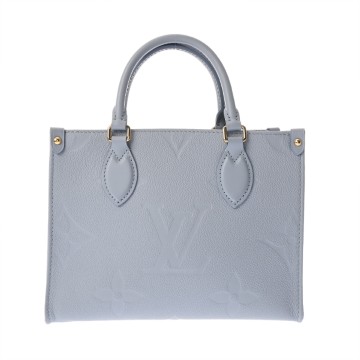 ルイ ヴィトン モノグラムアンプラント オンザゴー PM ライトブルー M46840 レザー レディース バッグ 【中古】【bag】