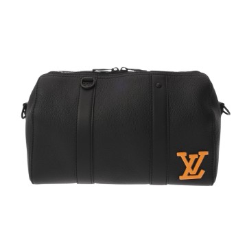 ルイ ヴィトン ダミエディストーテッド シティキーポル ブラック M57417 レザー メンズ バッグ 【中古】【bag】