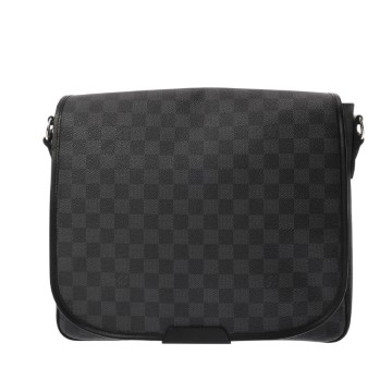 ルイ ヴィトン ダミエグラフィット ダニエル MM ブラック N58029 ダミエグラフィットキャンバス メンズ バッグ 【中古】【bag】