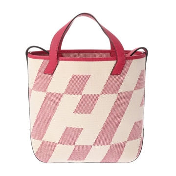 エルメス Hアンビエ PM 27 2WAY フランボワーズ/ベージュ トワル/ヴォースイフト レディース バッグ 【中古】【bag】