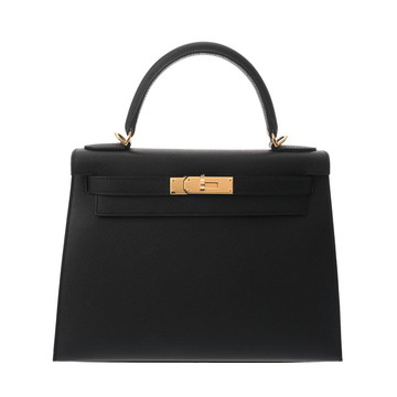 エルメス ケリー 28 外縫い 2WAY ブラック ヴォーエプソン レディース バッグ 【中古】【bag】