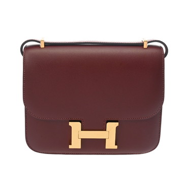 エルメス コンスタンス3 ミニ 18 ルージュアッシュ ボックスカーフ レディース バッグ 【中古】【bag】
