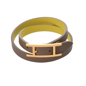 エルメス ビーアピ ドゥブルトゥール ベージュ/イエロー/ゴールド金具 スイフト/エプソン ユニセックス ジュエリー 【中古】【jewelry】
