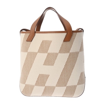 エルメス Hアンビエ PM エクリュ/ゴールド トワルアッシュ/ヴォ―スイフト レディース バッグ 【中古】【bag】