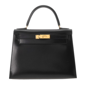 エルメス ケリー 28 外縫い 2WAY ブラック ボックスカーフ レディース バッグ 【中古】【bag】