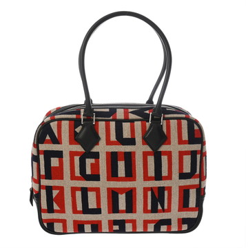 エルメス プリュム 28 インディゴ/ノワール キャンバス レディース バッグ 【中古】【bag】