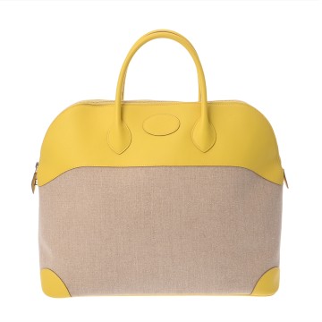 エルメス ボリード リラックス 45 ライム/フィセル トワルアッシュ/エバーカラー ユニセックス バッグ 【中古】【bag】