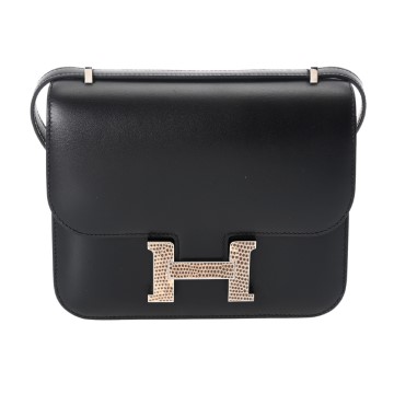 エルメス コンスタンス3 ミニ 18 オンブレ ブラック ボックスカーフ レディース バッグ 【中古】【bag】