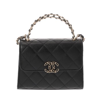 シャネル マトラッセ チェーンクラッチバッグ ブラック AP3237 キャビアスキン レディース バッグ 【中古】【bag】