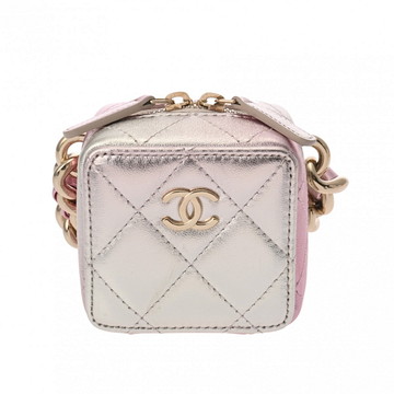 シャネル マトラッセ ミニチェーンバッグ シルバー/ピンク AP2529 ラムスキン レディース バッグ 【中古】【bag】