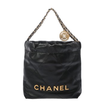 シャネル シャネル 22 ミニハンドバッグ ブラック AS3980 シャイニーカーフスキン レディース バッグ 【中古】【bag】