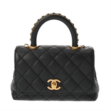 シャネル マトラッセ ミニフラップバッグ XXS ブラック AS2215 キャビアスキン レディース バッグ 【中古】【bag】