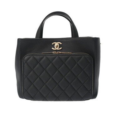 シャネル マトラッセ ビジネス アフィニティ 2WAYトート ブラック A93750 キャビアスキン レディース バッグ 【中古】【bag】