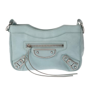 バレンシアガ メタリックエッジ ザ ヒップ ライトブルー レディース バッグ 【中古】【bag】