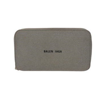バレンシアガ ラウンドファスナー財布 シルバー/シルバー金具 594290 グリッター素材 ユニセックス 財布 【中古】【purse】