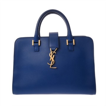 サンローラン モノグラム カバス 2WAYバッグ ブルー 357395 レザー レディース バッグ 【中古】【bag】