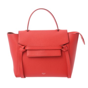 セリーヌ ベルトバッグ マイクロ レッド 189153 グレインレザー レディース バッグ 【中古】【bag】