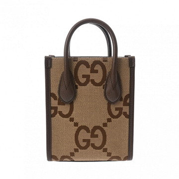 グッチ ジャンボGG ミニ トートバッグ 2WAY ベージュ/ブラウン 699406 GGキャンバス/レザー レディース バッグ 【中古】【bag】