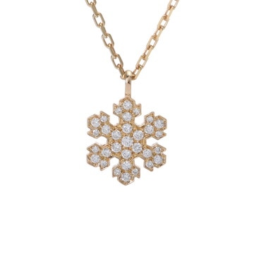 ブルガリ スノーフレーク ネックレス パヴェ ゴールド K18イエローゴールド YG レディース ジュエリー 【中古】【jewelry】